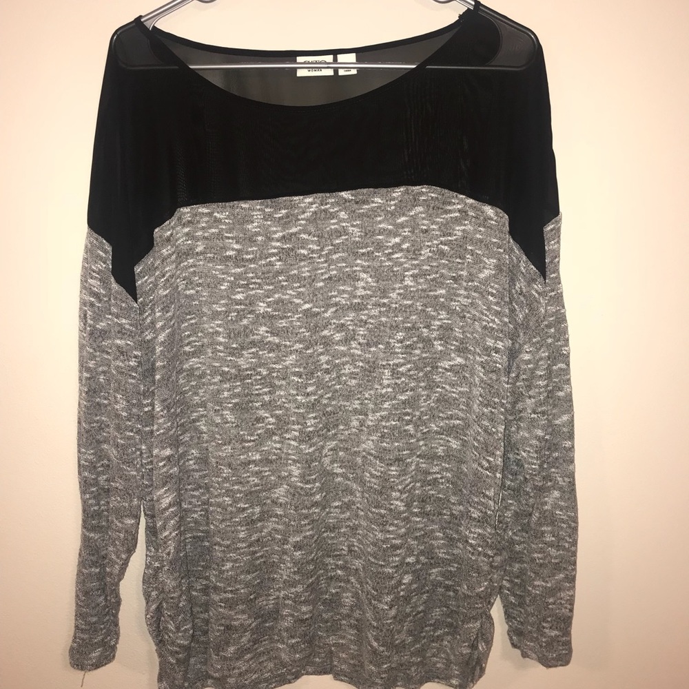 Sweater with mesh top
